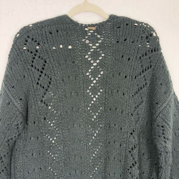 Billabong Women's Black Open Knit Open Front Cardigan Sweater Size Small - Picture 7 of 10